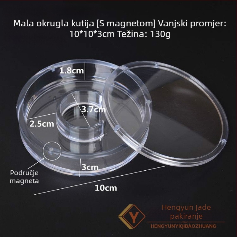 Kutija za izlaganje nakita – Prozirna akrilna kutija, otporna na prašinu, kvadratnog/okruglog oblika, za narukvice i Buddha perle