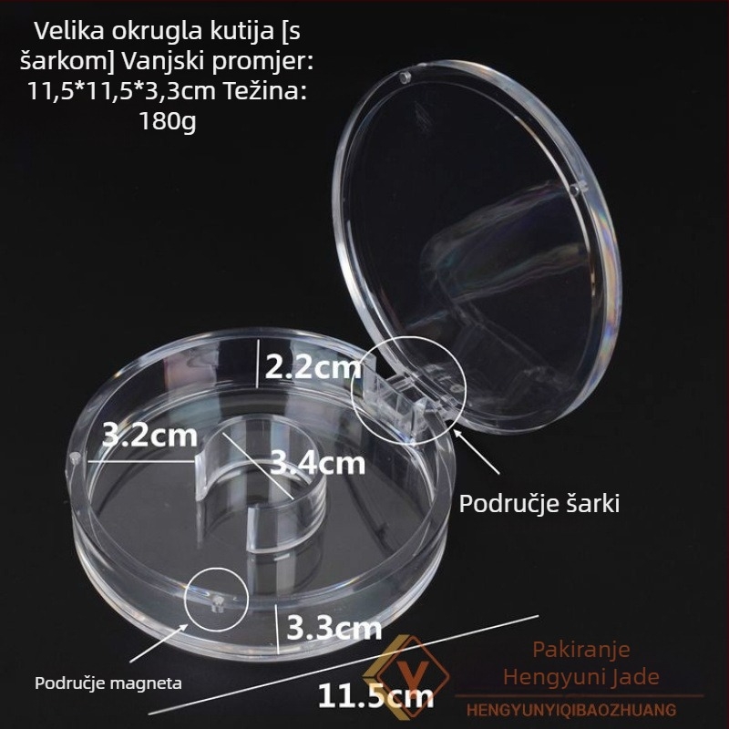 Kutija za izlaganje nakita – Prozirna akrilna kutija, otporna na prašinu, kvadratnog/okruglog oblika, za narukvice i Buddha perle