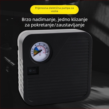 Prenosna baterijska pumpa za zrak za vozila (automobili, motocikli i tricikli), 48–72V, 120W, protok zraka 35 L/min, duljina kabla 3 m, težina 1 kg