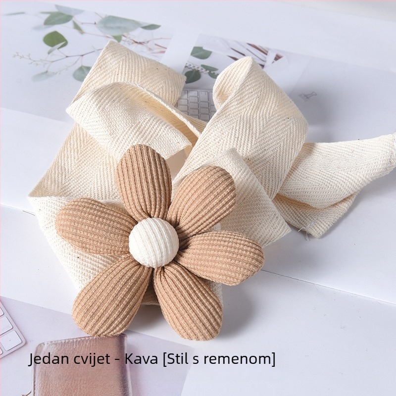 Zavjesni pojas s kopčom, cvjetni korejski stil, od tkanine, prilagodljiv, moderni minimalistički stil