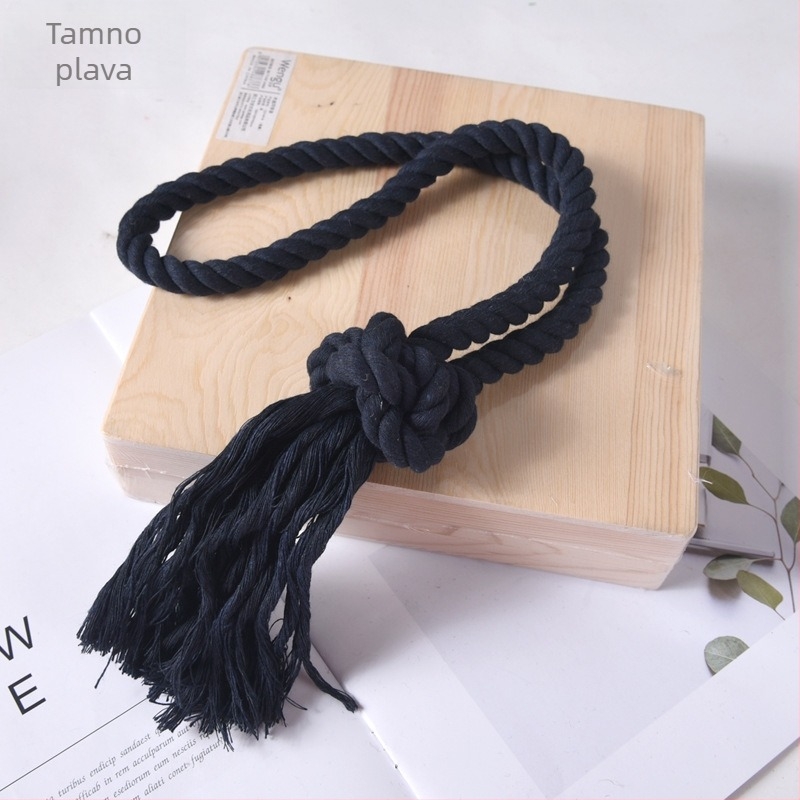 Mingqi traka za zavjese, ručno pleteni konopac od pamuka i lana, prilagodljiva, moderni minimalistički stil