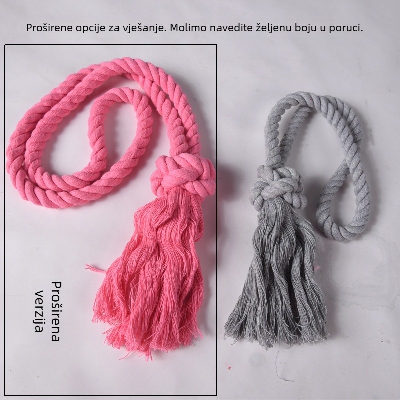 Mingqi traka za zavjese, ručno pleteni konopac od pamuka i lana, prilagodljiva, moderni minimalistički stil