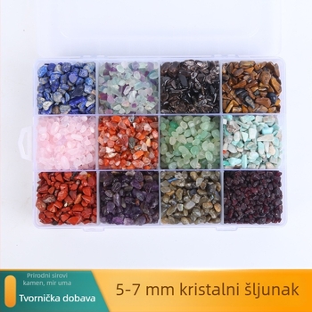 Prirodni višebojni fluoritni šljunak, kamen za demagnetizaciju pet elemenata, kamen difuzije mirisa, narukvica i temeljni kamen za akvarij i posude.
