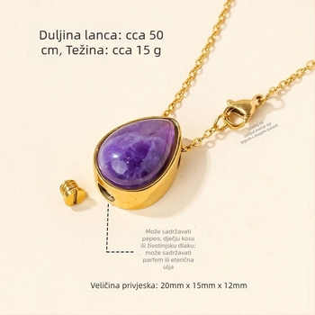 Kristalni geometrijski privjesak s lancem — Appen Crystal Crafts, moderni minimalistički stil, pakirano u PP vrećicu