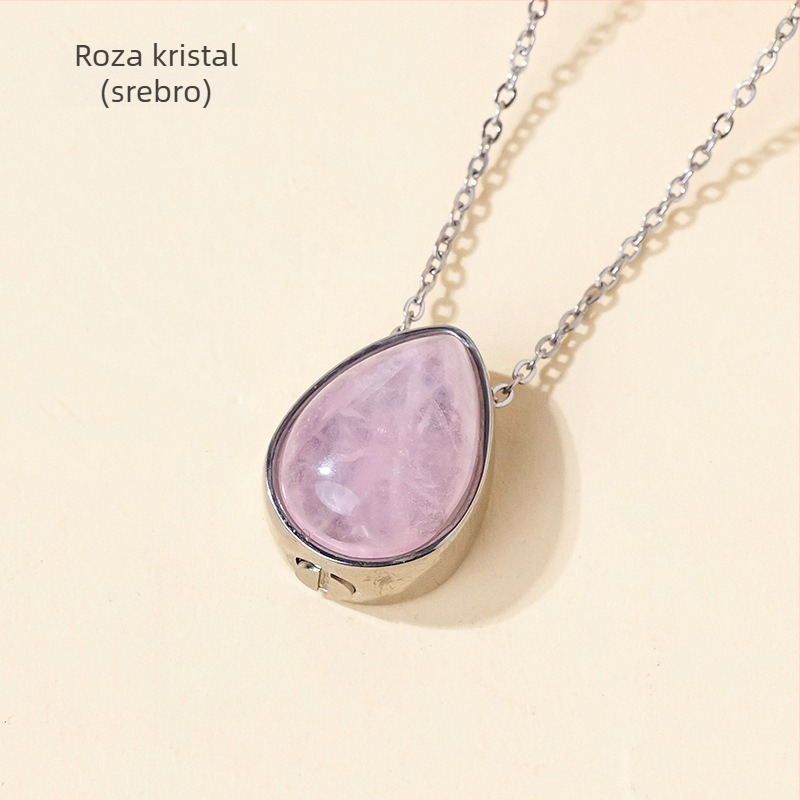 Kristalni geometrijski privjesak s lancem — Appen Crystal Crafts, moderni minimalistički stil, pakirano u PP vrećicu