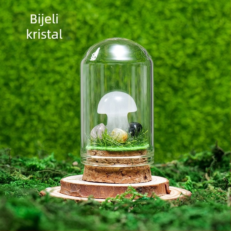 Runyang Kristalna Gljiva Mini Krajobraza Ukras — Geometrijski kristalni dekor, moderni minimalistički stil, pakiranje u PP vrećici