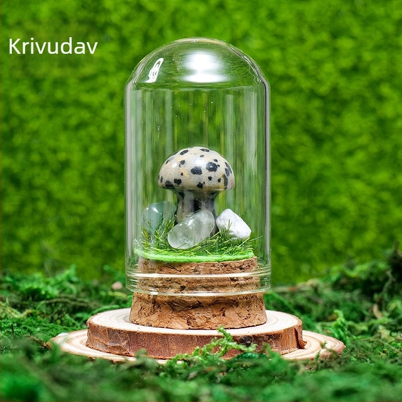 Runyang Kristalna Gljiva Mini Krajobraza Ukras — Geometrijski kristalni dekor, moderni minimalistički stil, pakiranje u PP vrećici