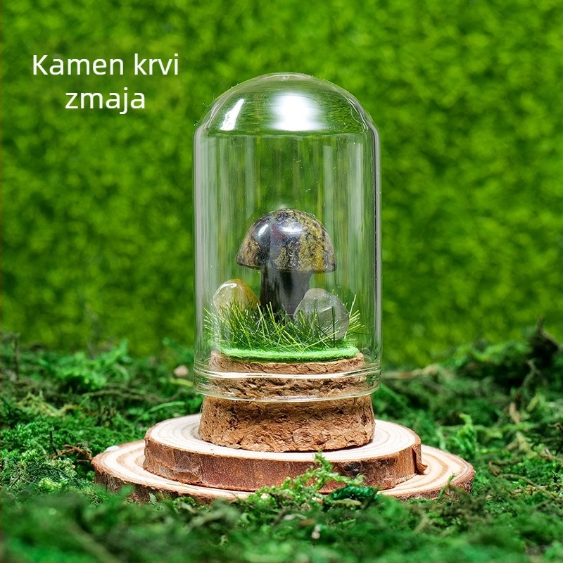 Runyang Kristalna Gljiva Mini Krajobraza Ukras — Geometrijski kristalni dekor, moderni minimalistički stil, pakiranje u PP vrećici