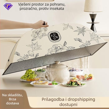 Izolirani poklopac za hranu za kućni kuhinjski stol – Uklonjiv i periv, otporan na prašinu i komarce, sklopiv