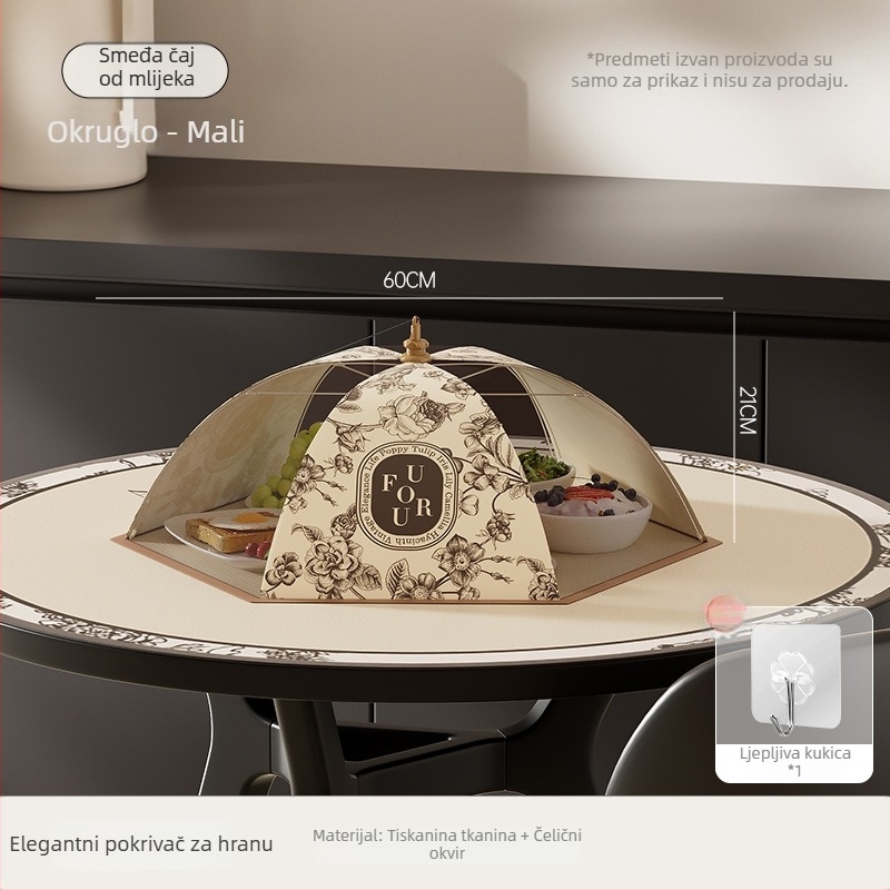 Izolirani poklopac za hranu za kućni kuhinjski stol – Uklonjiv i periv, otporan na prašinu i komarce, sklopiv