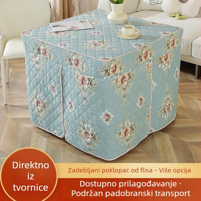 Kvadratna navlaka za električni grijač za zimu, s flis podstavom i debelim materijalom