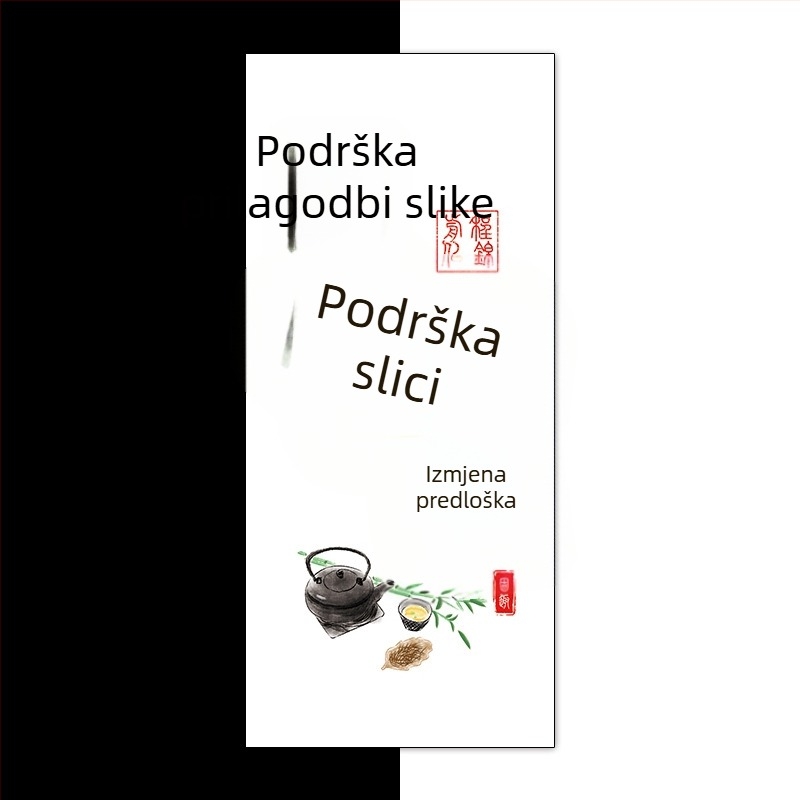 Laneni goblen za čajovnu i kamping atmosferu – pozadina s kaligrafijom, elegantan dekor, vertikalni format