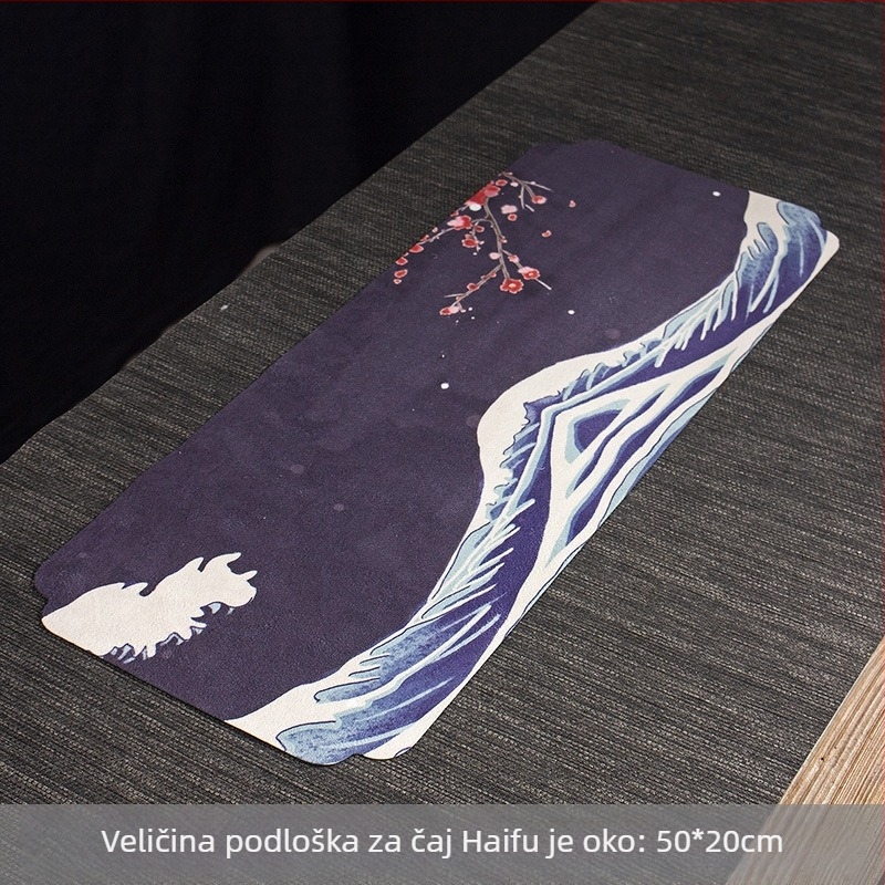 Čajna podloga u kineskom stilu sa šarenim motivom, absorbentna i debeli plišani podmetač za čajnik i čajni set