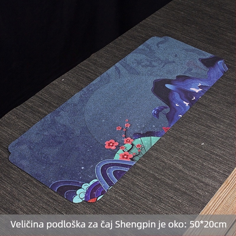 Čajna podloga u kineskom stilu sa šarenim motivom, absorbentna i debeli plišani podmetač za čajnik i čajni set