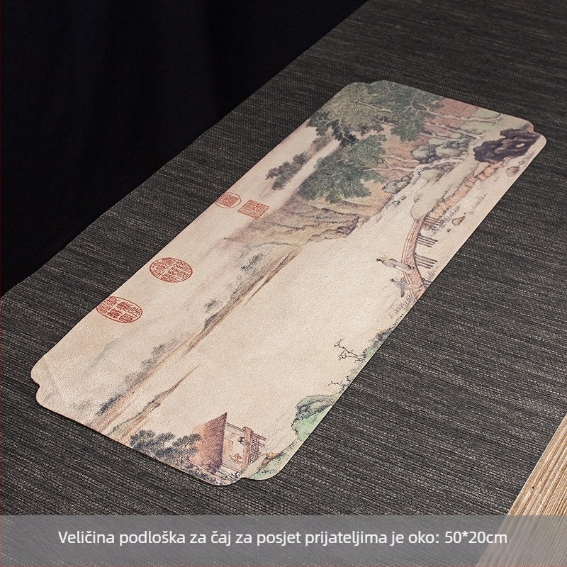 Čajna podloga u kineskom stilu sa šarenim motivom, absorbentna i debeli plišani podmetač za čajnik i čajni set