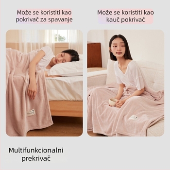 Deka od coral fleece za kancelarijske odmor — poliesterska vlakna, za jednu osobu, ljetna uporaba