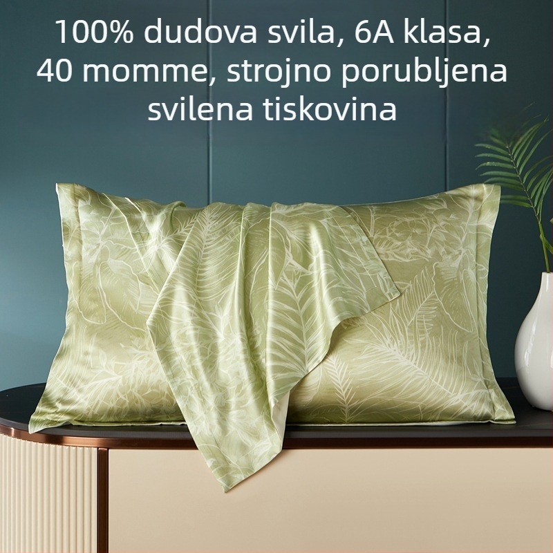 Jastučnica od Mulberry svile, 40 Momme, 6A razred, digitalni otisak, 100% svila, 48×74 cm, za jednu jastučnicu