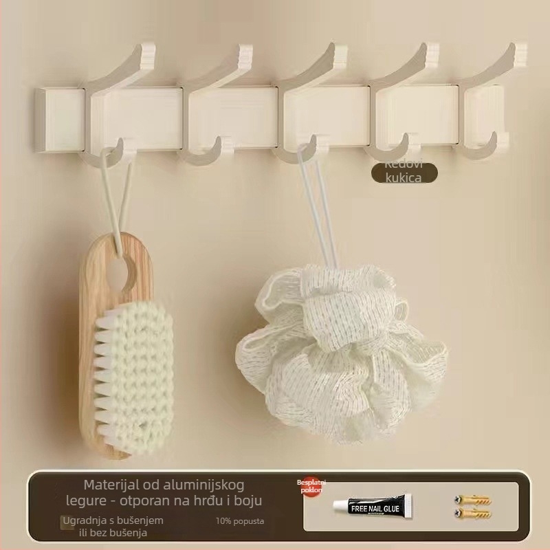 Set zidnih nosača ručnika za kupaonicu, zidni, 2 etaže, površina: sprej plast, materijal: svila cvijet