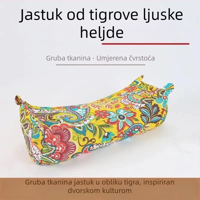 Jastučnica od grubog pamuka s motivom tigra za potporu vrata, s reaktivnom tiskom i bojom