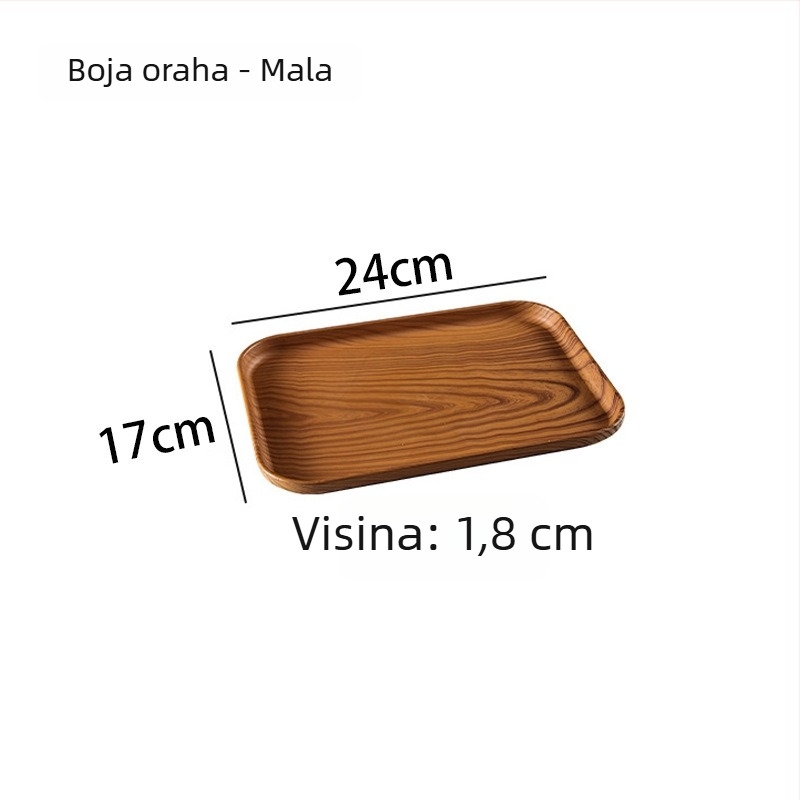 Ovalni pladanj s imitacijom drveta za kućnu upotrebu; pogodan za čaše, nakit i deserte; materijal PP, kineski stil, mogućnost prilagođavanja uz logotip, predstavljen 2023.