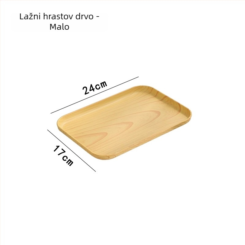 Ovalni pladanj s imitacijom drveta za kućnu upotrebu; pogodan za čaše, nakit i deserte; materijal PP, kineski stil, mogućnost prilagođavanja uz logotip, predstavljen 2023.