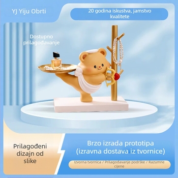 Posuda u obliku medvjeda za slatkiše i voće, smolni proizvod, marka Yiju, moderni minimalistički stil