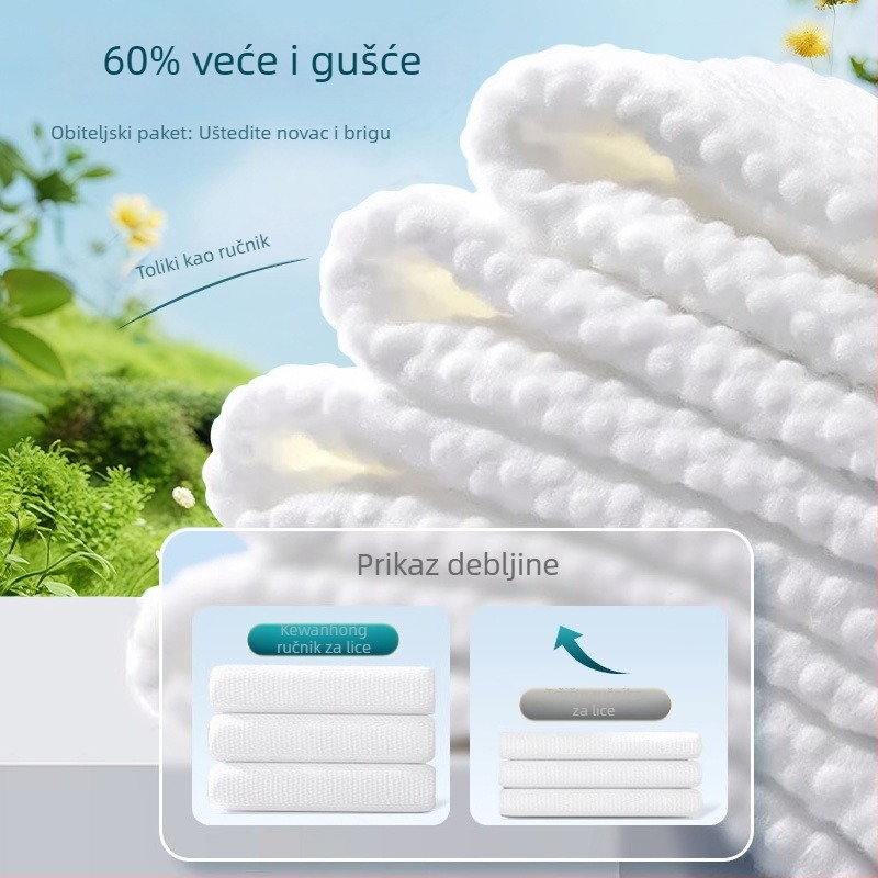 Maramice za lice od 100% pamuka — jednokratne, mokre/suhe, visići izvučni dozator, debeli za kućnu upotrebu