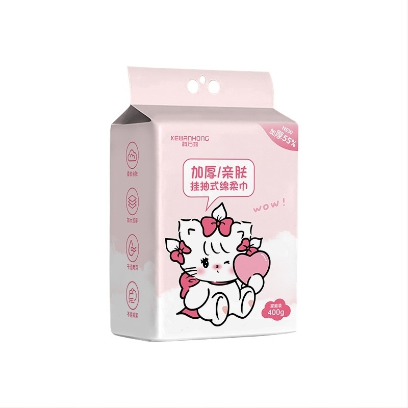 Maramice za lice od 100% pamuka — jednokratne, mokre/suhe, visići izvučni dozator, debeli za kućnu upotrebu