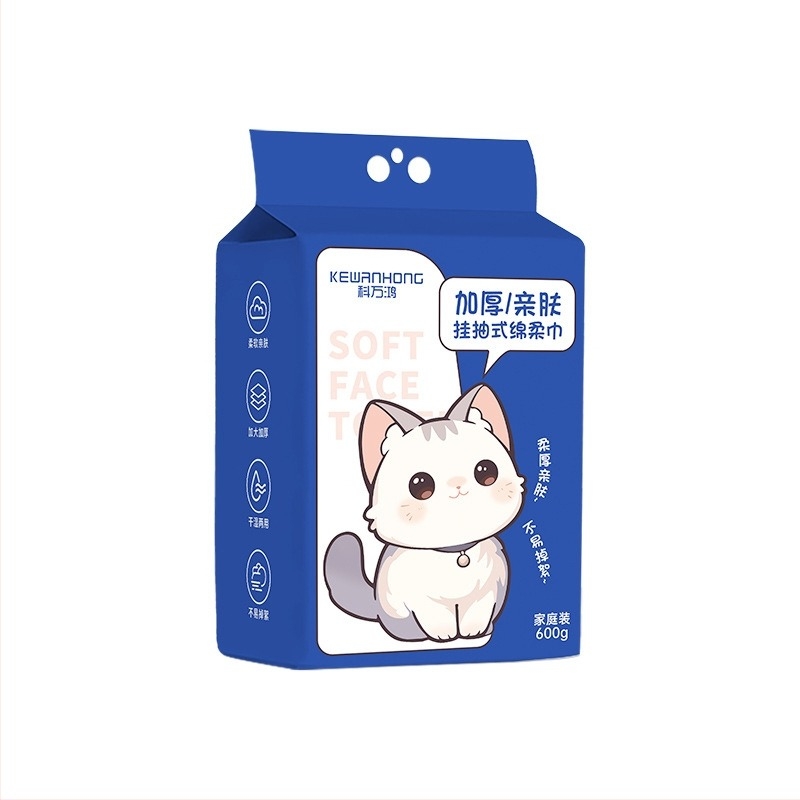 Maramice za lice od 100% pamuka — jednokratne, mokre/suhe, visići izvučni dozator, debeli za kućnu upotrebu