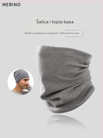 Merino vuneni šal za vrat za unisex, vanjske aktivnosti, planinarenje i alpinizam, otporan na vjetar