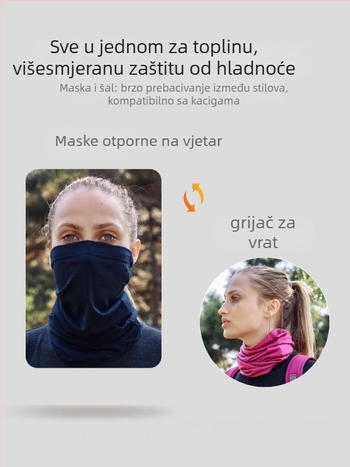 Merino vuneni šal za vrat za unisex, vanjske aktivnosti, planinarenje i alpinizam, otporan na vjetar