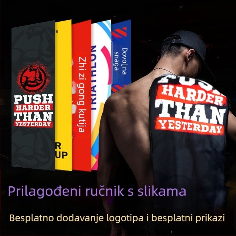 Sportski ručnik za teretanu s prilagođenim logotipom - mikrovlakna, 160–400 g, upijanje znoja 0–5 s, proces tiskanja, prilagodljiv logotip