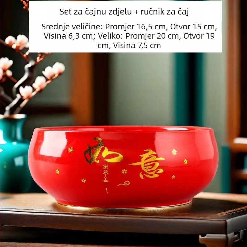 Keramički čajni sud za pranje s posudom za ostatke čaja i pepelnik – dodaci Kung Fu čaj seta