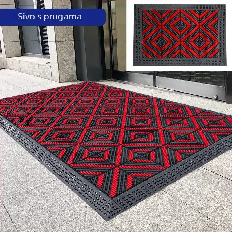 3-u-1 ulazni prostir za komercijalnu i kućnu uporabu, uklanjanje prašine, protuklizni, vanjski plastični prostir s geometrijskim uzorkom