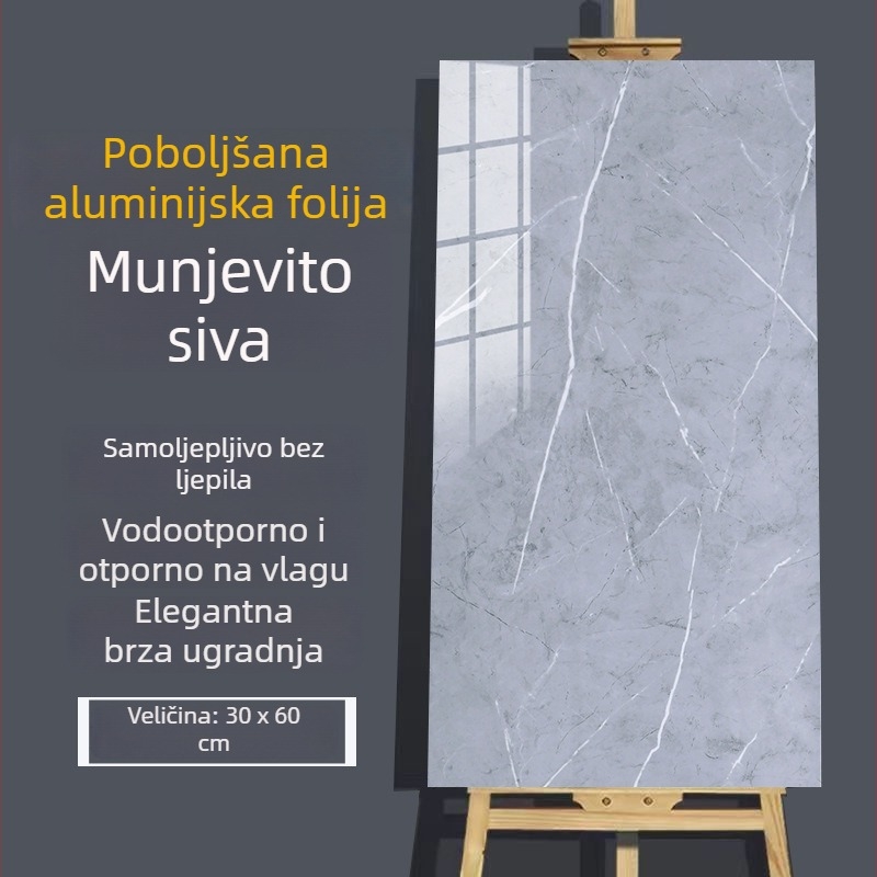 Samoljepljiva naljepnica za zid s imitacijom mramora, vodootporna za kupaonicu