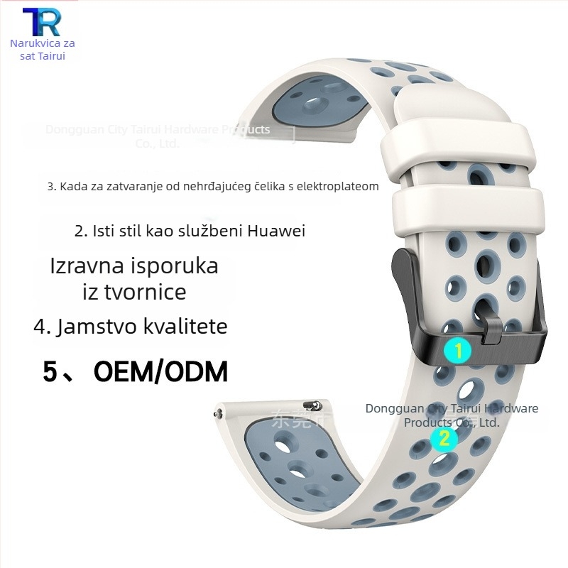 Silikonska narukvica za Huawei Watch 4/3, stil movement wind, kopča s pin bucklom, težina oko 20 g