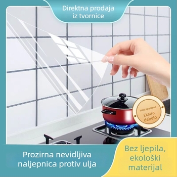 Kuhinjska prozirna elektrostatna naljepnica za pločice, debela, otporna na visoke temperature, vodootporan samoljepljivi film za zidove s drvenim uzorkom