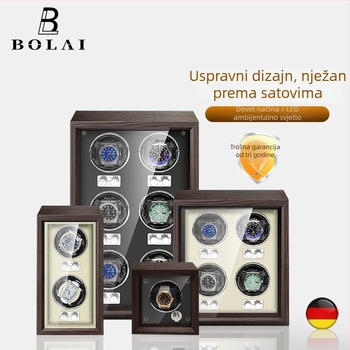 BOLAI Drveni Rotator Za Satove, Tiho, Anti-magnetni, Automatiziran s Kutijom Za Pohranu
