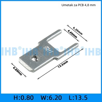 PCB umetci za ploče; oblik kuka i zastavice za pozicioniranje; mesing s pocinčanjem; 1000 kom