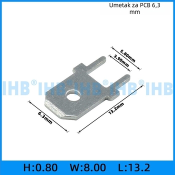 PCB umetci za ploče; oblik kuka i zastavice za pozicioniranje; mesing s pocinčanjem; 1000 kom