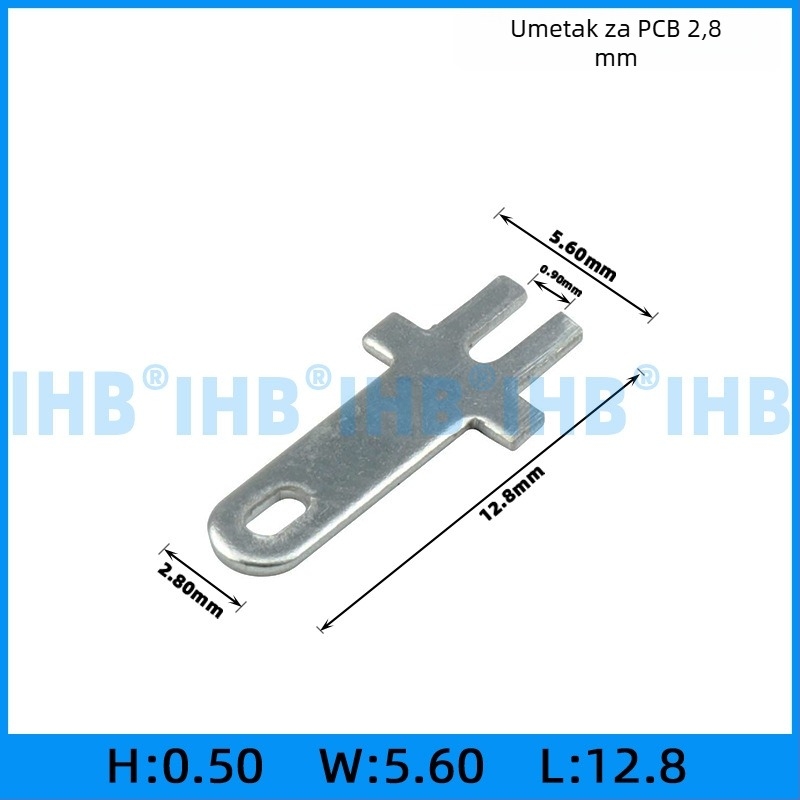 PCB umetci za ploče; oblik kuka i zastavice za pozicioniranje; mesing s pocinčanjem; 1000 kom
