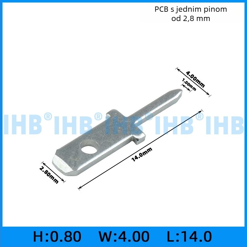 PCB umetci za ploče; oblik kuka i zastavice za pozicioniranje; mesing s pocinčanjem; 1000 kom