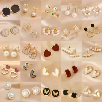 Pastoralni stil naušnica, 925 srebrna igla za uho, svježe i slatko, proljeće 2025