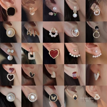 Pastoralni stil naušnica, 925 srebrna igla za uho, svježe i slatko, proljeće 2025