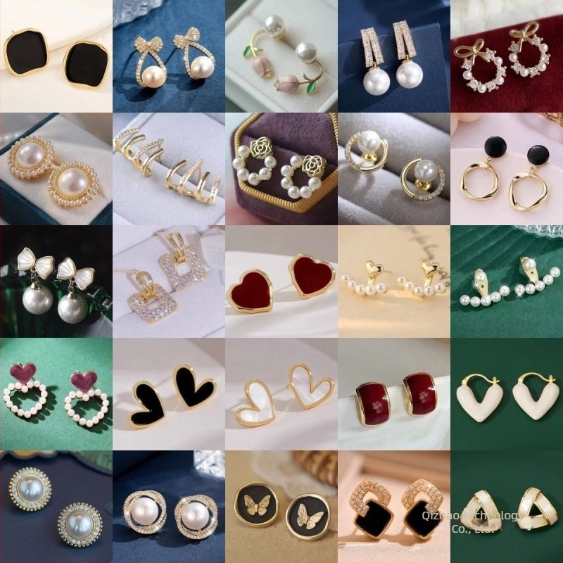 Pastoralni stil naušnica, 925 srebrna igla za uho, svježe i slatko, proljeće 2025