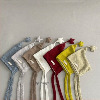 Top šešir s uzorkom zvijezda za djecu stariju od 10 godina, zvonoliki oblik, široka rubnica, zadržava toplinu i otporan na vjetar, satenska viskozna vlakna na Ice Hemp tkanini