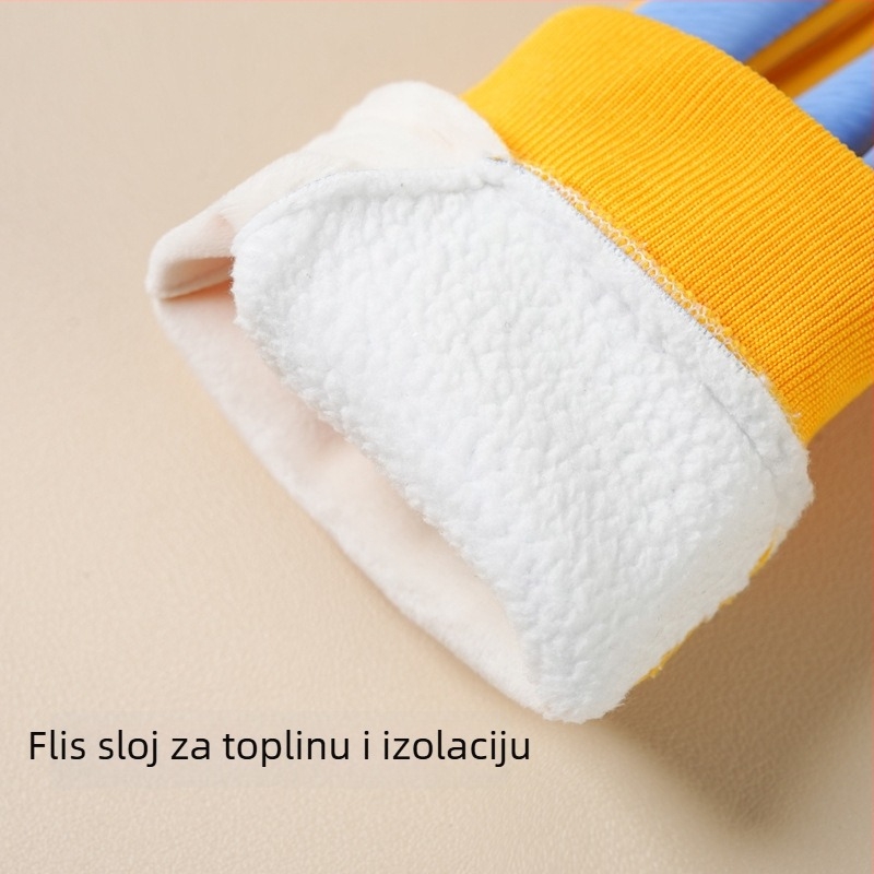 Dječje zimske rukavice od najlona za skijanje, karikatura uzorak, tople, za uzrast 5-10 godina
