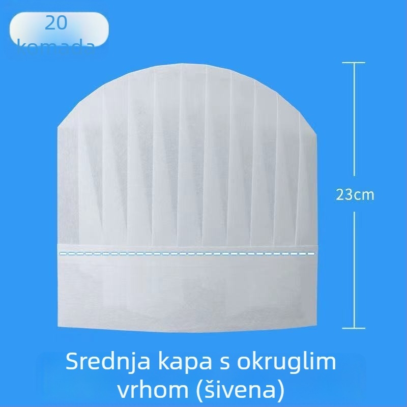 Jednokratna kuharska kapa od netkane tkanine, kupolasti oblik, unisex, za kuhinju, proljeće 2022