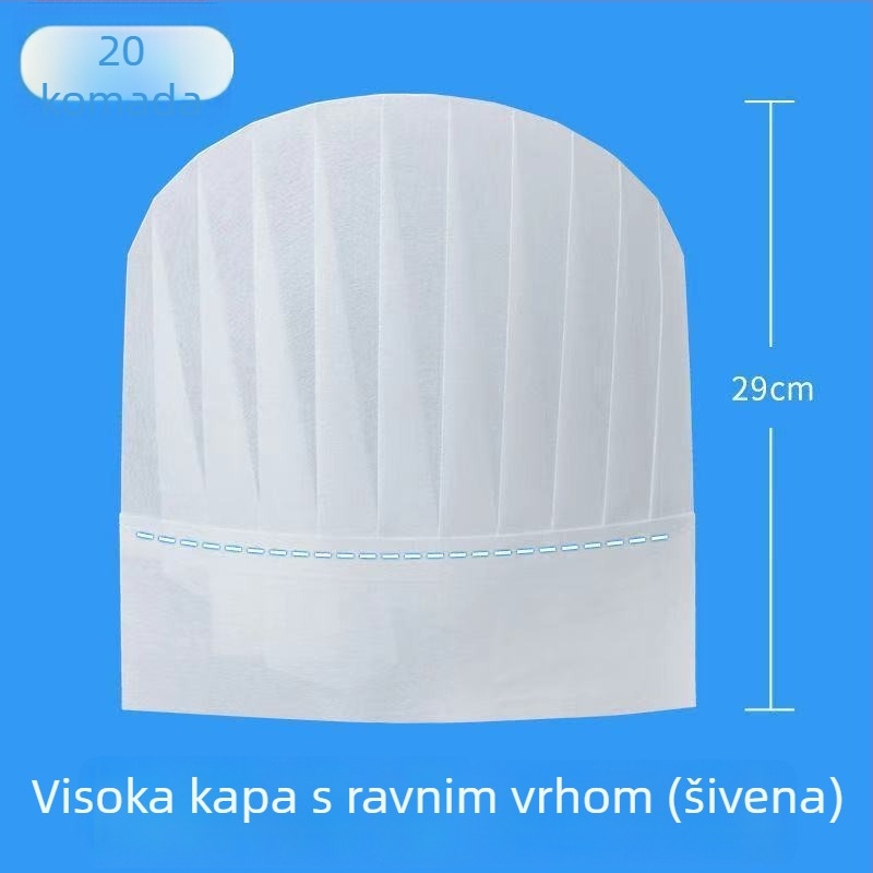 Jednokratna kuharska kapa od netkane tkanine, kupolasti oblik, unisex, za kuhinju, proljeće 2022