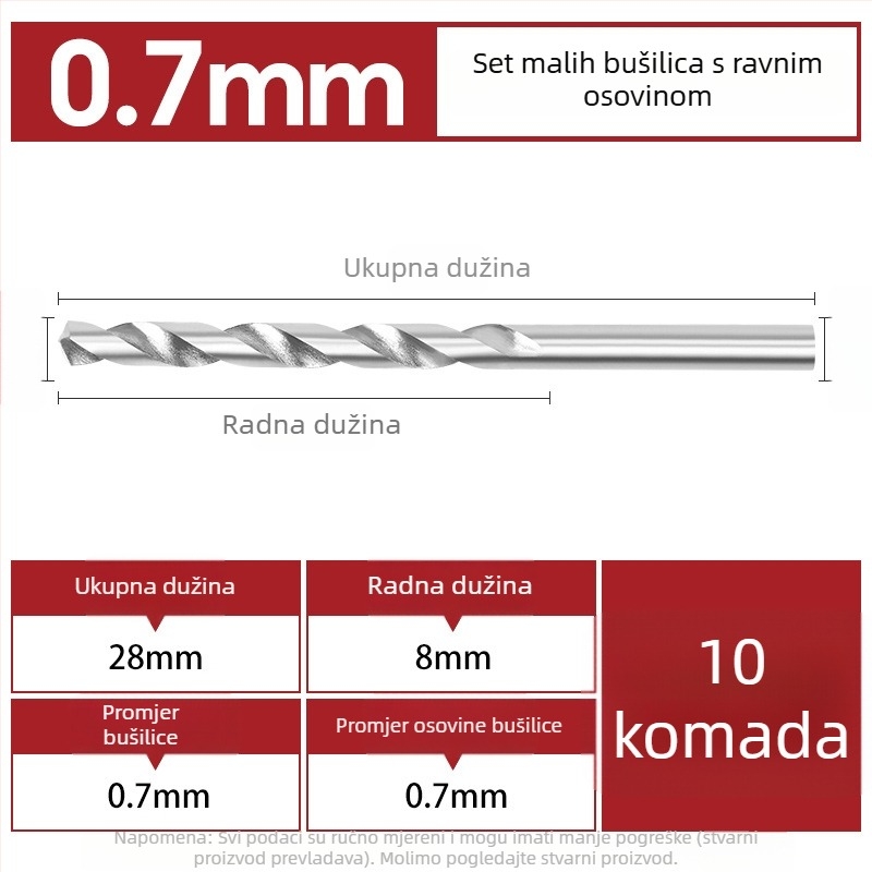 Vijčano svrdlo za električnu brusilicu – sadrži kobalt, prav osi, mikro-precizno bušenje rupa za narukvice i Buddha perle. Marka: Airui shield